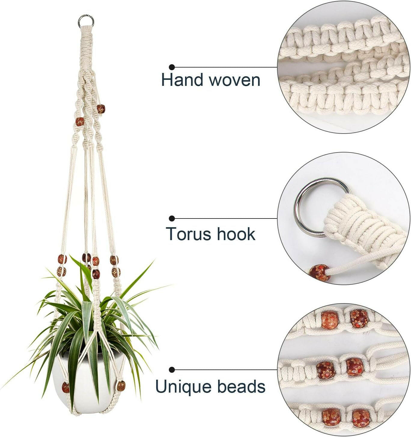 Handmade macrame plant hangers beautifully display your greenery and add a cozy, boho touch to any home décor.