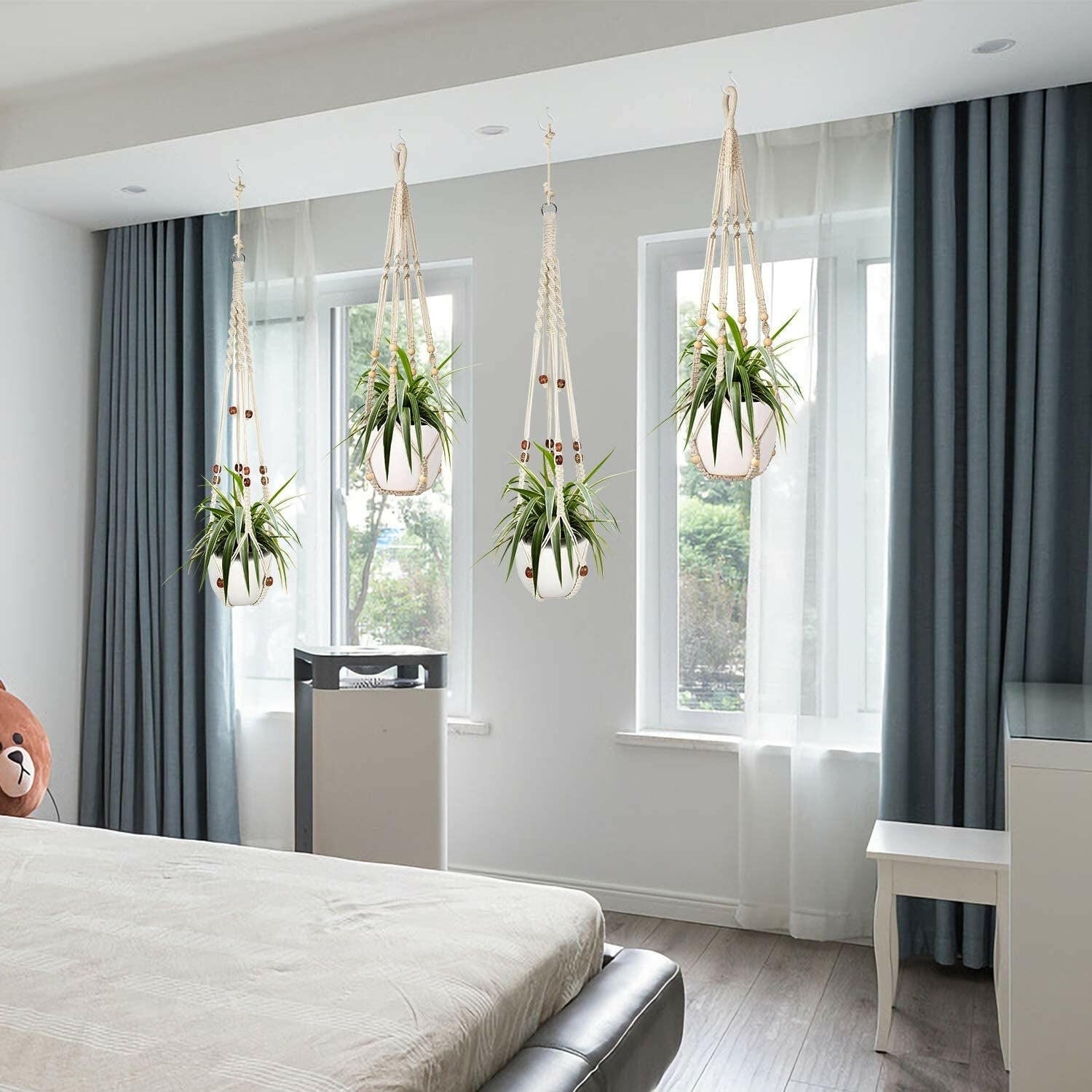 Handmade macrame plant hangers beautifully display your greenery and add a cozy, boho touch to any home décor.